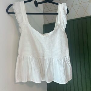 Old Navy White Lace Strap Blouse